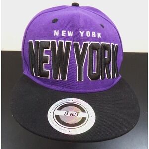 TNT New York Fashion Cap Hat‎ NEW YORK Snap Back Purple and Black